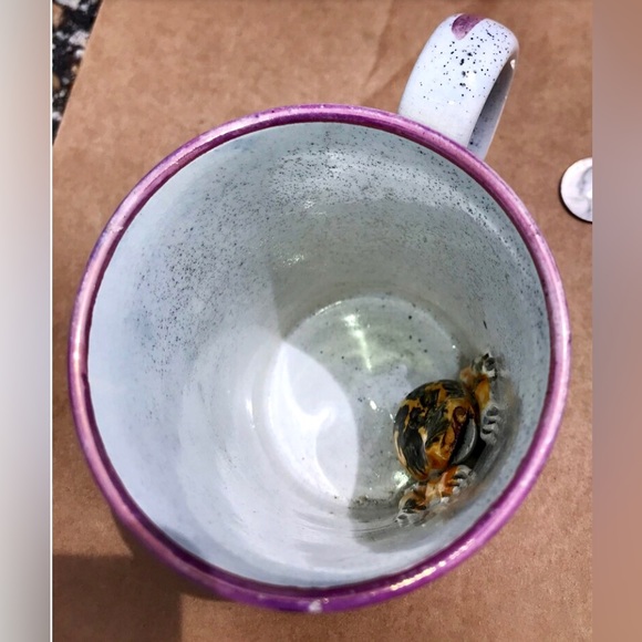 1796 Antique Pearl Pink Luster Transferware CAST IRON BRIDGE Frog Mug - Picture 4 of 8